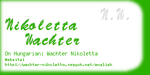 nikoletta wachter business card